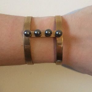 Gold + pearl cuff